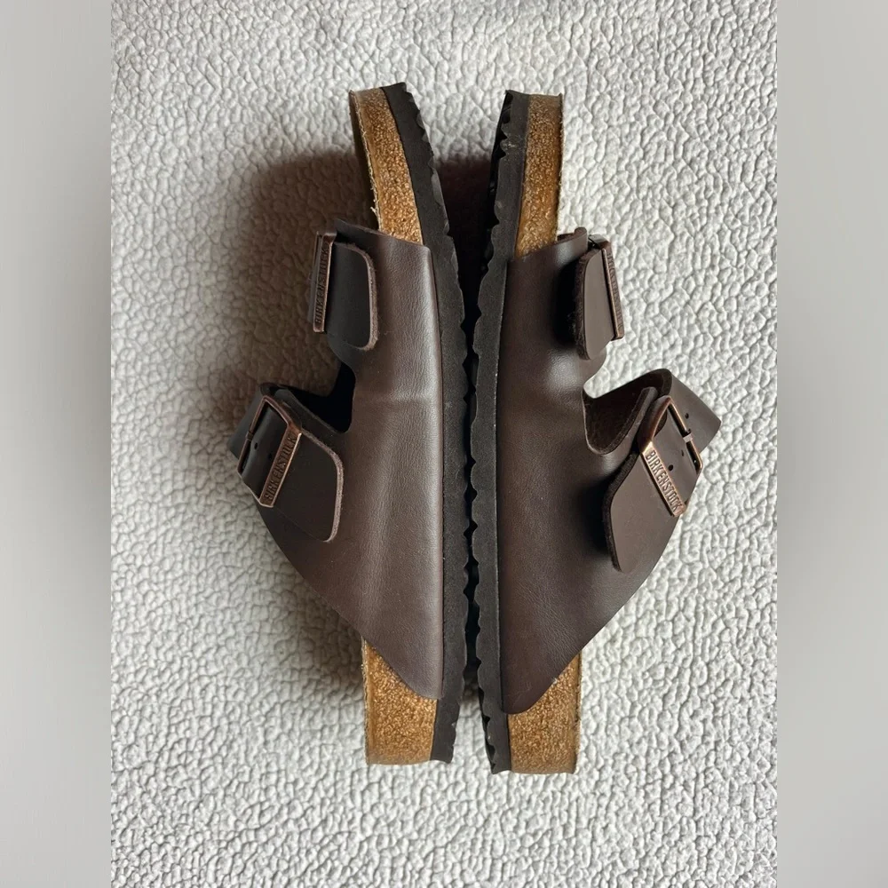 BIRKENSTOCK ARIZONA BROWN LEATHER SANDALS WOMENS 11 / 42 - Picture 6 of 7